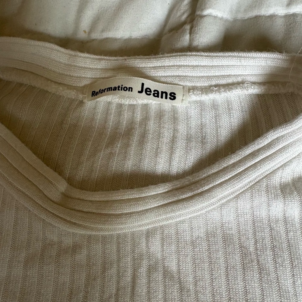 Reformation Cream Ribbed Top - Picture 2 of 4